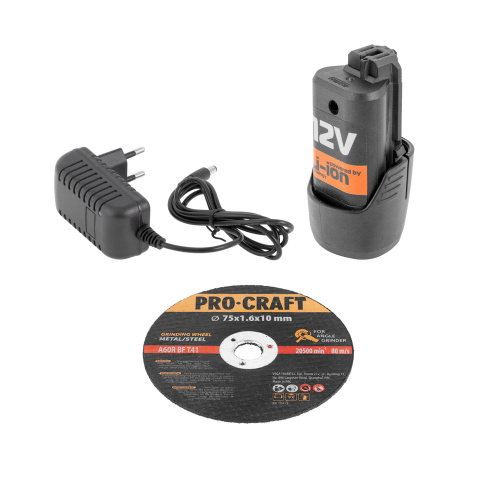 Aku mini úhlová bruska Procraft PGA12 1B, 76mm | PGA12-1B